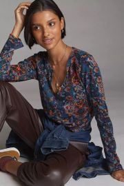 Pilcro Split-Neck Top at Anthropologie